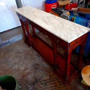 Vintage marble top console table